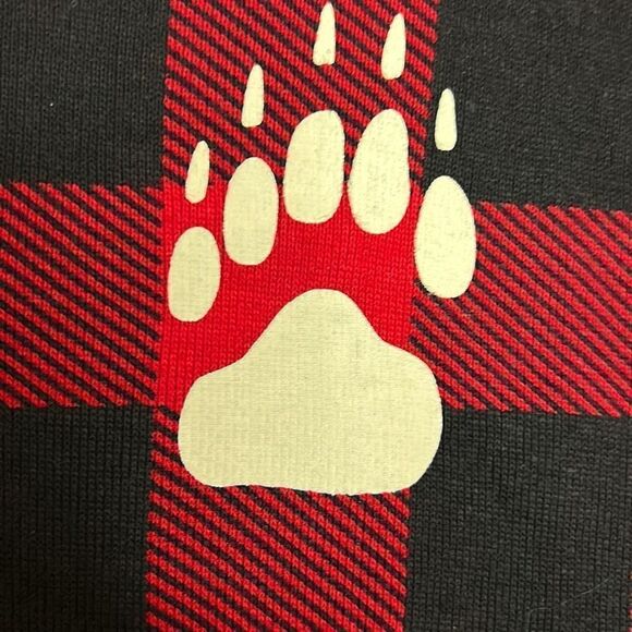 Lazy One Red Black Buffalo Plaid Adult Small onesie Flap Jack Bear Cheeks - Picture 5 of 10